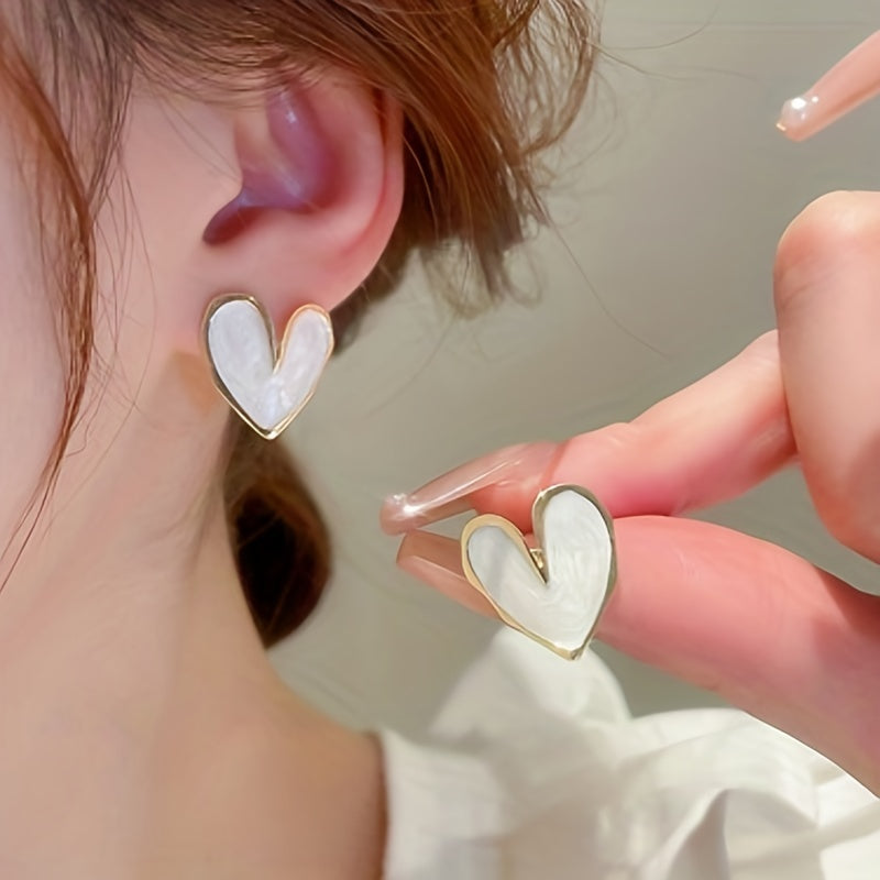 Love Heart Earrings Small Fresh Sweet Temperament Earrings Female