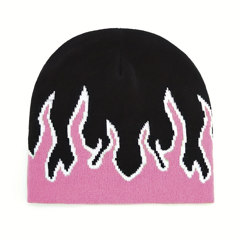 Flame Pattern Knitted Hat for Men and Women