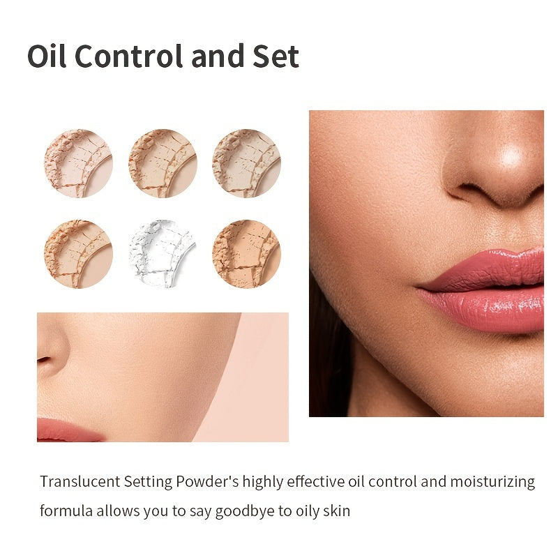 2-in-1 Rotating Loose Powder Brush Long-Lasting Makeup Matte Medium Skin Tone