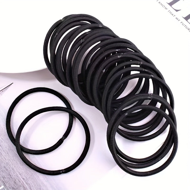 50pcs Solid Minimalist Scrunchie Elastic Hair Tie Non Slip Ponytail Holder