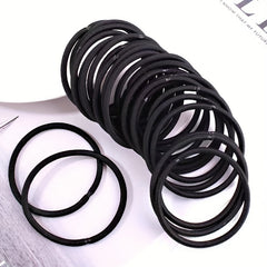 50pcs Solid Minimalist Scrunchie Elastic Hair Tie Non Slip Ponytail Holder