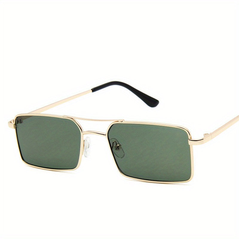 Y2K Rectangle Sunglasses Retro Punk Metal UV400 Sun Shades