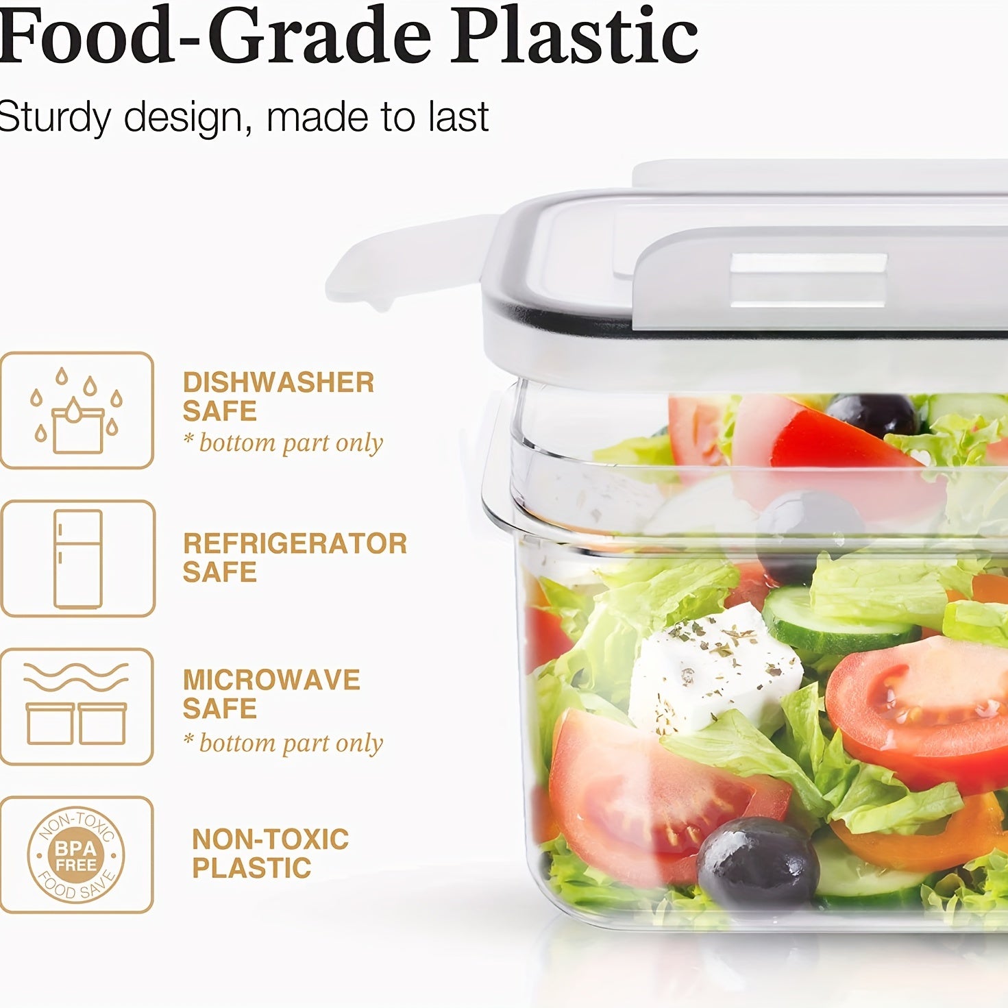 8pc Airtight Food Storage Containers with Lids for Flour Sugar Cereal