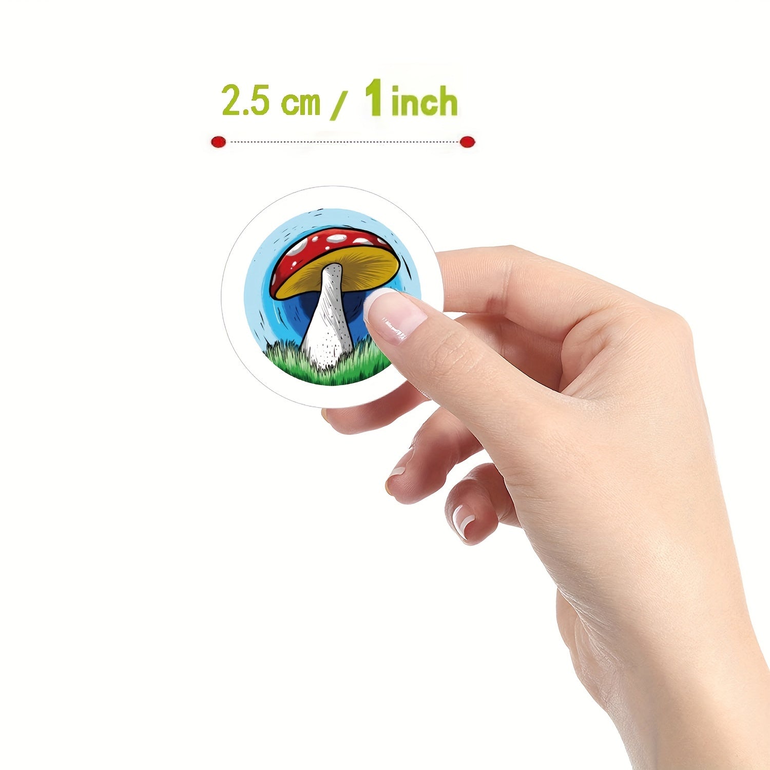 500pcs Mushroom Stickers Self Adhesive Seals for Scrapbooking Cards Envelopes