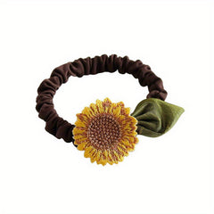 Sunflowers Decor Hair Tie Hair Bands Ponytail Holders Girls Hair Accessories