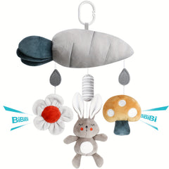 Soft Plush Baby Car Seat Hanging Toy Animal Wind Chime Squeaky
