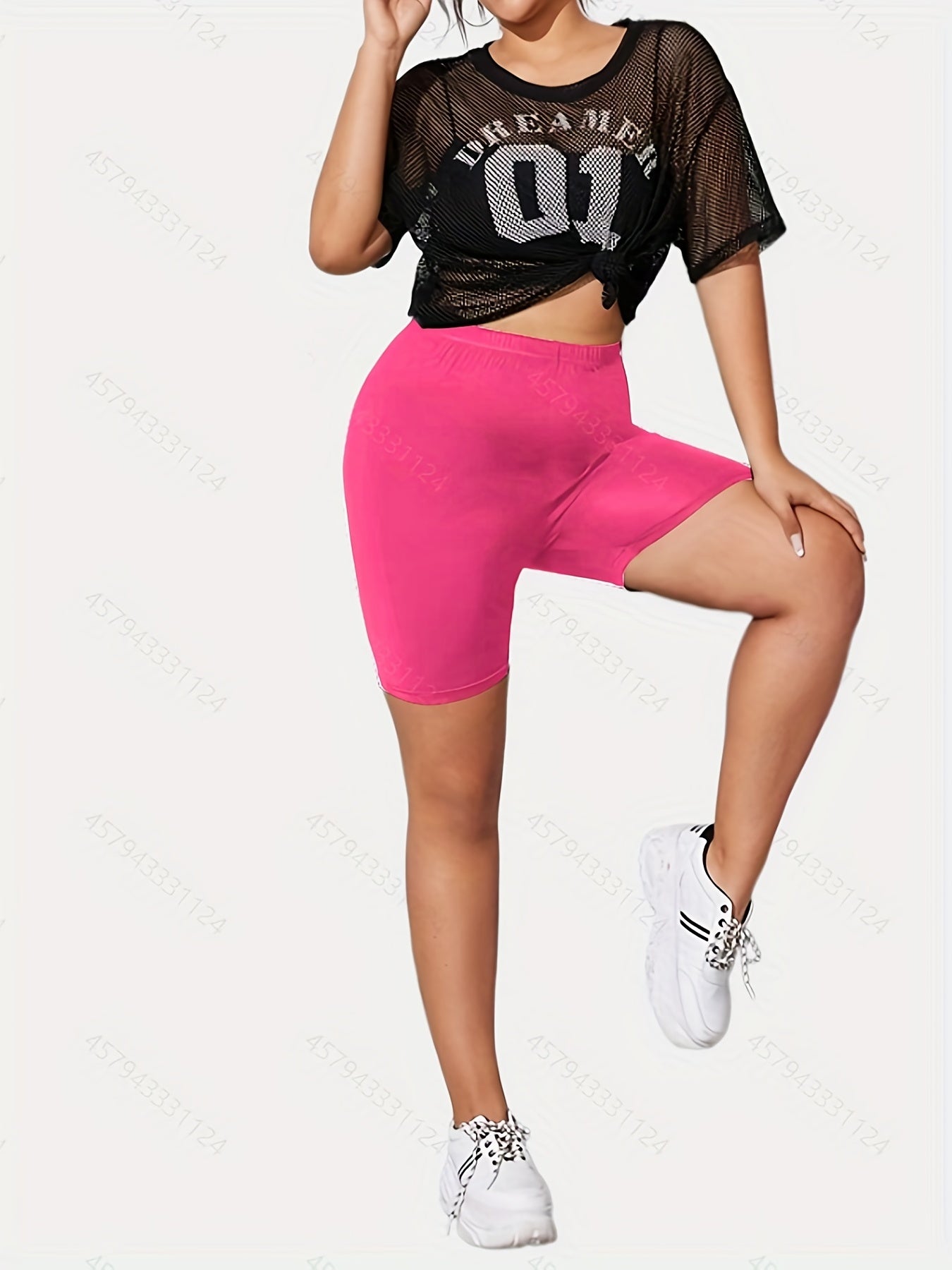  Solid Stretch Skinny Fit Biker Shorts