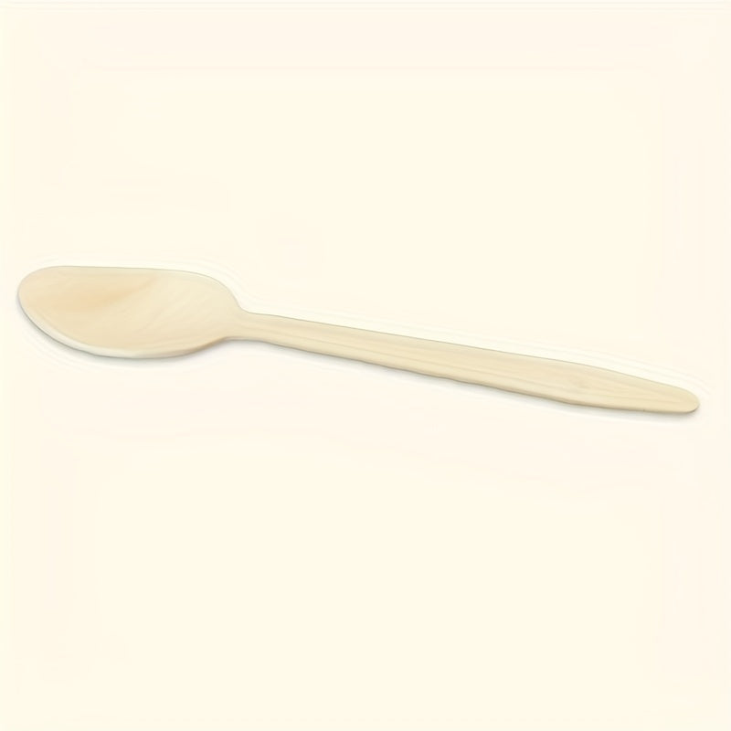 100pcs Disposable Wooden Spoons Biodegradable Bulk Birch Spoons