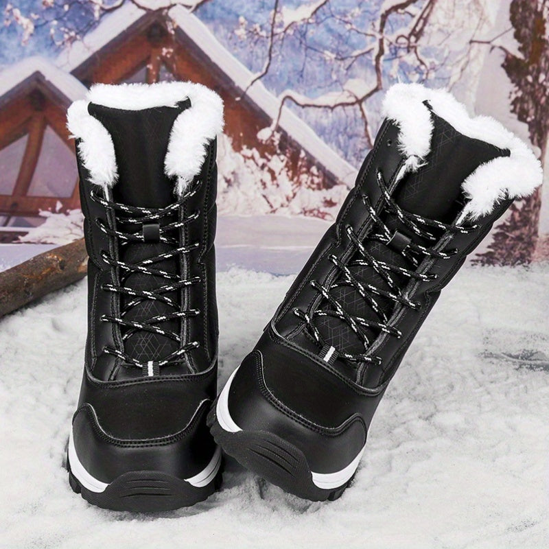 Winter High Top Snow Boots Plus Velvet Warm Outdoor Anti-skid Women's Boots
