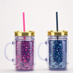 18oz Halloween Skull Water Cup Portable Straw Cup Sealed Carnival Cup