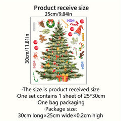Christmas Tree Snowman Toilet Lid Sticker Self-adhesive Wall Decor