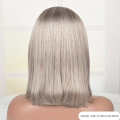 180 Density Ash Blonde Bob Lace Front Wig Human Hair