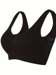  Sports Bra Women's Plus Hollow Mesh Fitness Gym Bra
