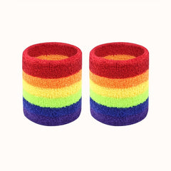 Rainbow Sweat Absorption Headband Stretchy Yoga Fitness Exercise Sweatband