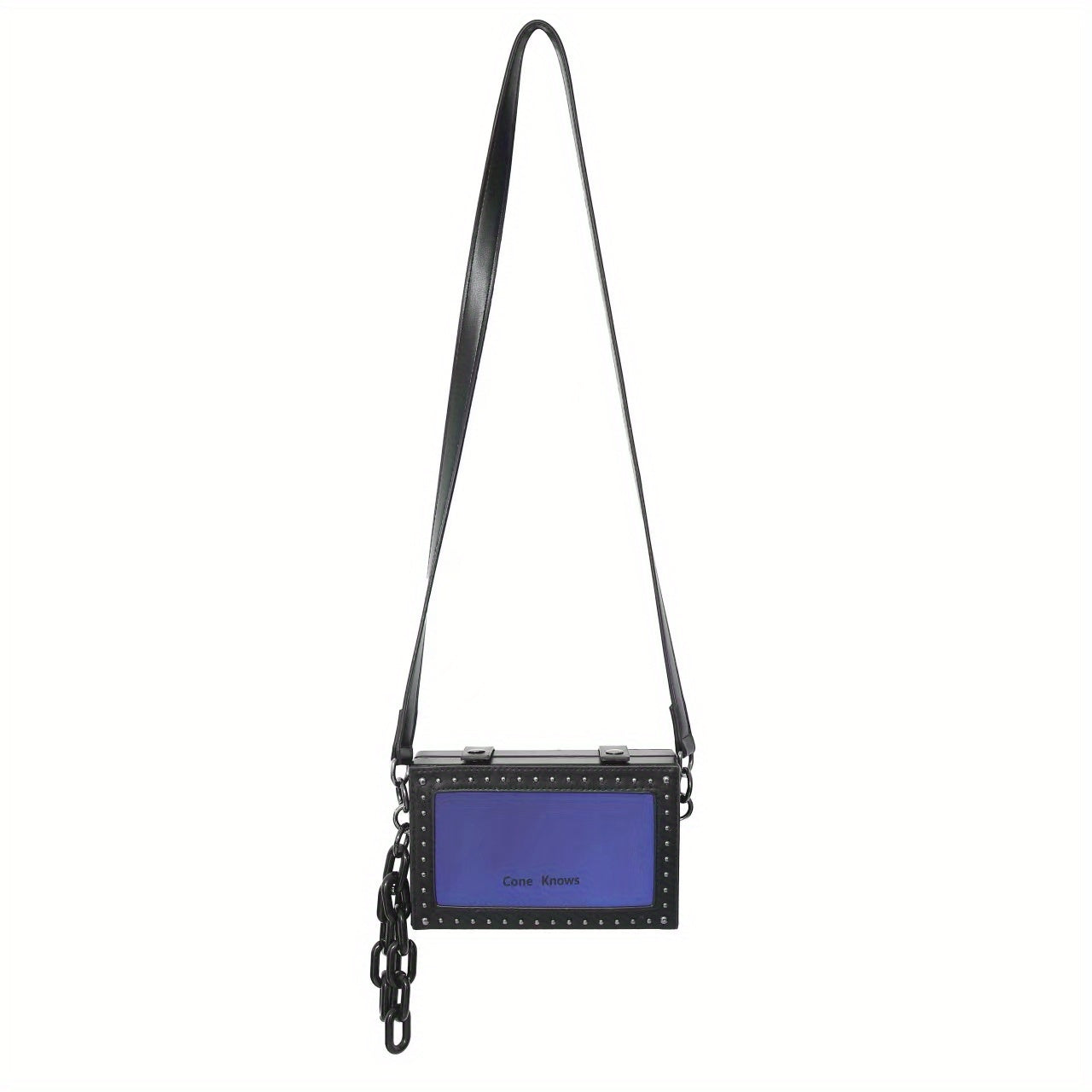 Shoulder Bag Luminous Crossbody Bag With Rivets Faux Leather Purse