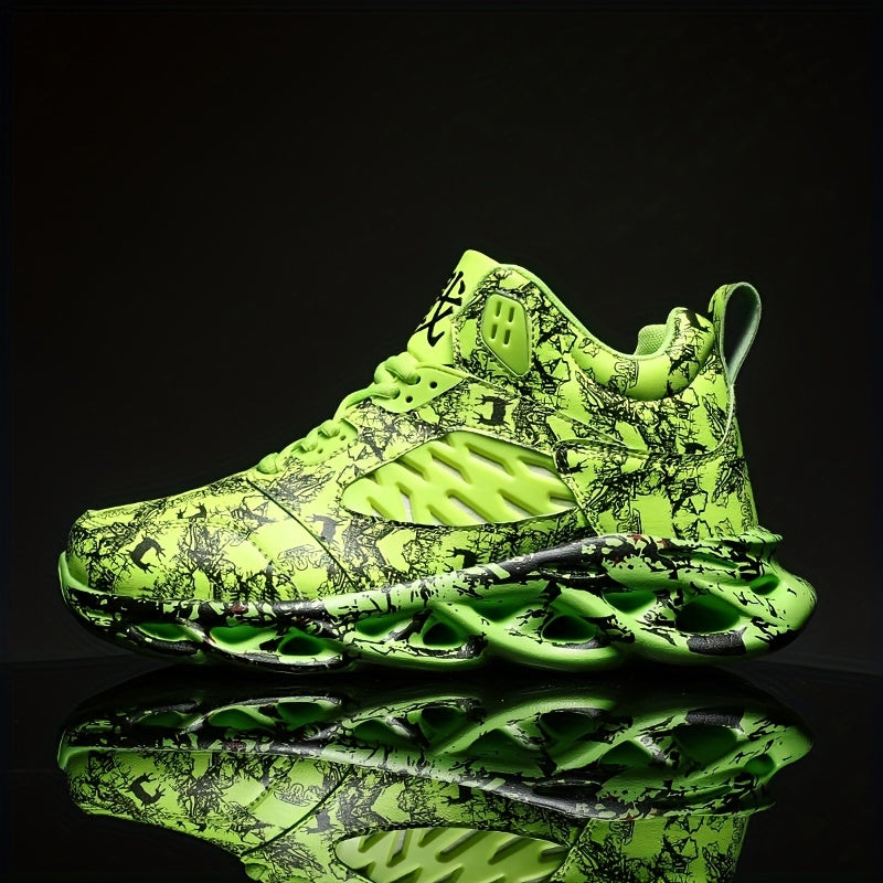 Men's Green Camo Blade Sneakers Outdoor Running Shoes
