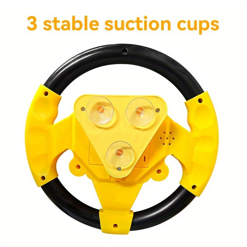 Kids Driving Simulator Steering Wheel Toy Suction Cup Mount