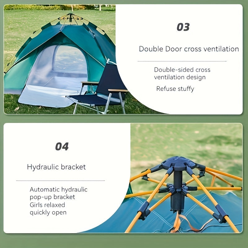 3 Person Quick Opening Camping Tent for Beach Hiking