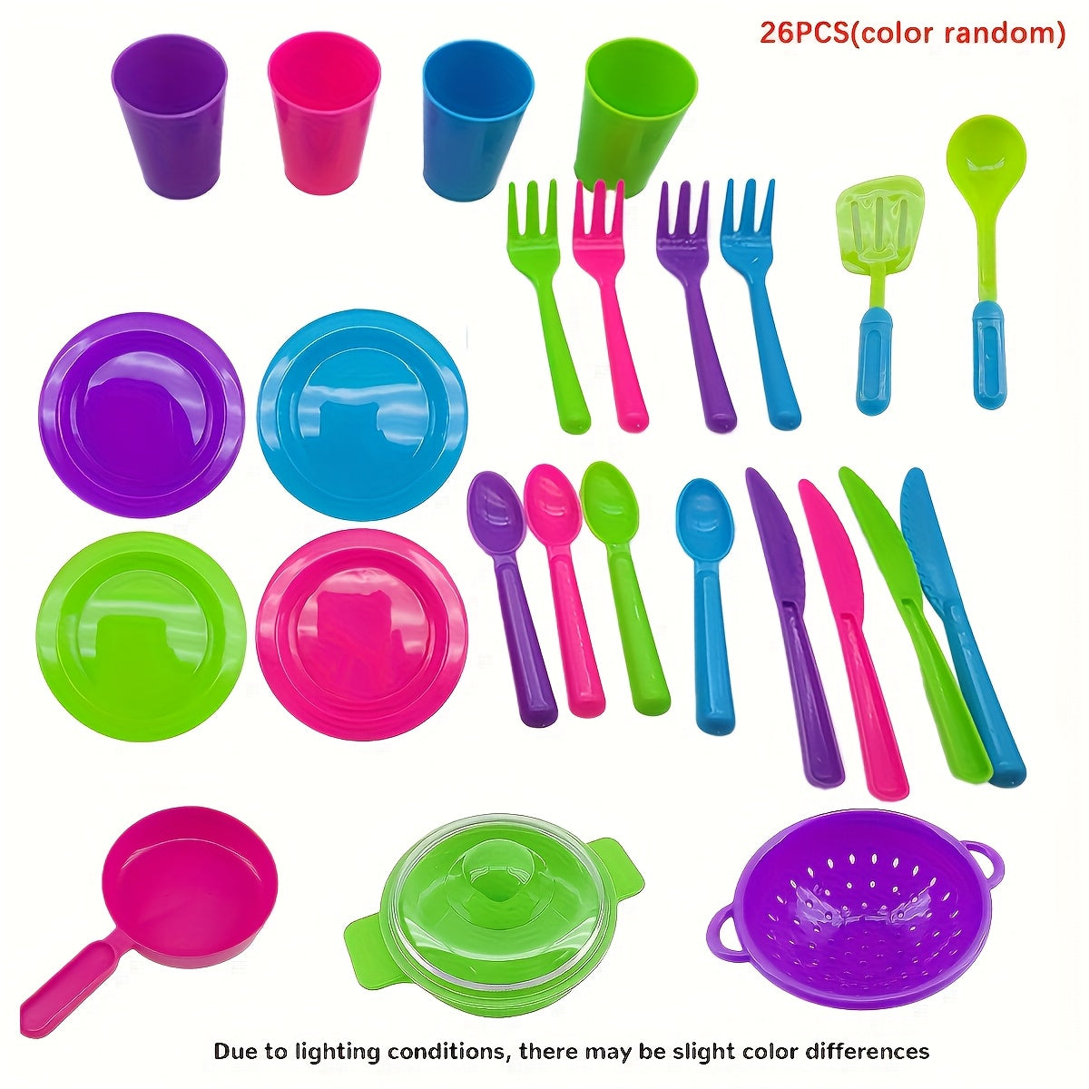 26pcs Toy Kitchen Utensils Set Durable and Safe for Role Playing Games