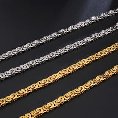Stainless Steel Funky Flat Chain Necklace for Men