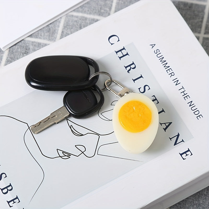 PVC Boiled Egg Keychain Bag Backpack Pendant Car Keychain