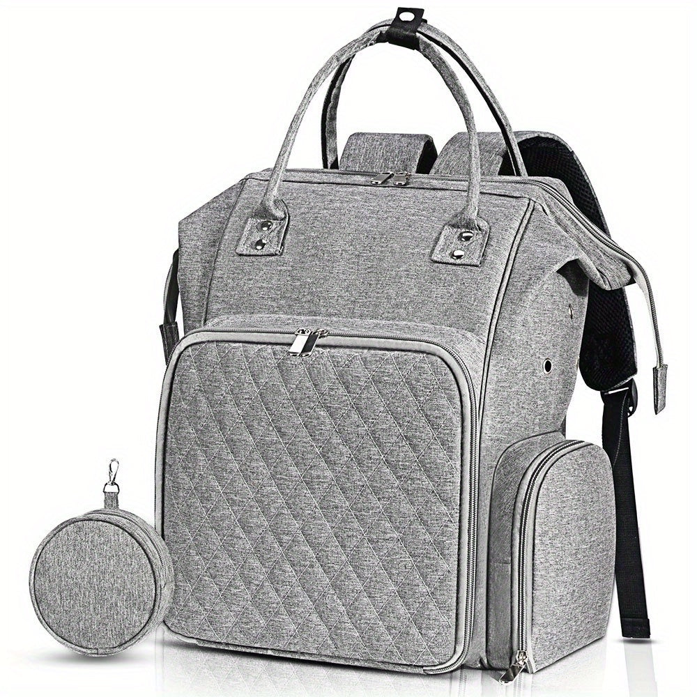 Gray Purple Crochet Storage Backpack Large Yarn Storage Organizer