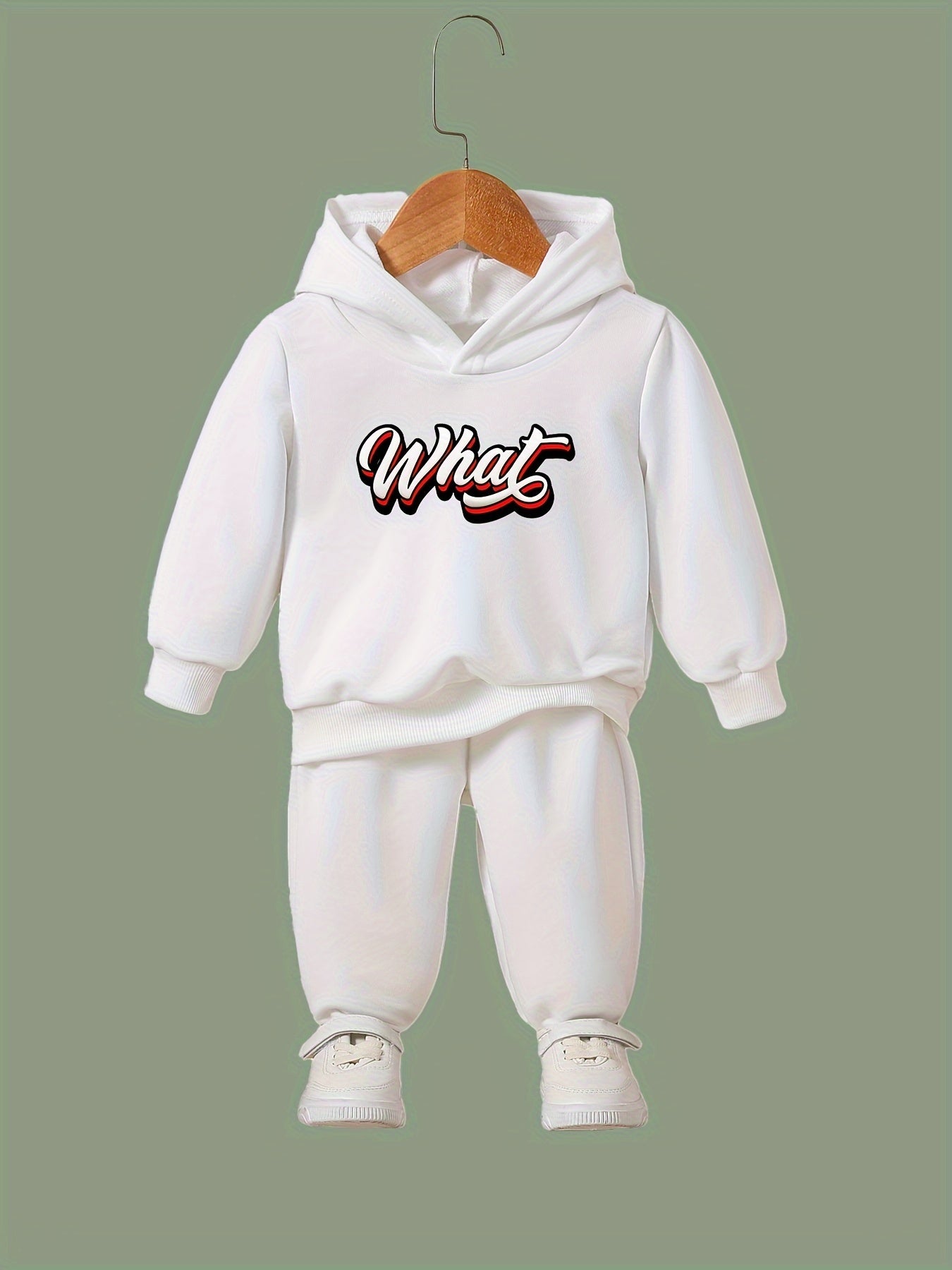 OERYUI Girls boys WHAT Print Hoodies Pants Set For Spring Fall Sports