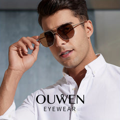 Polarized Aviator Sunglasses Men Golden Frame UV400 Protection