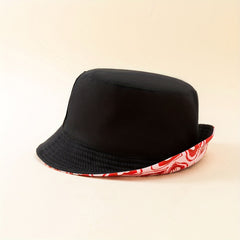 Heart Print Cartoon Bucket Hat Reversible Foldable Basin Hat