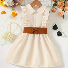 Toddler Girls Ruffle Trim Sleeveless Shirt Dress