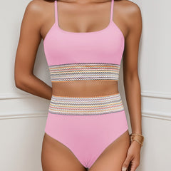 Sexy Spaghetti Strap Bikini Set High Waist Swimsuit