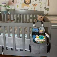 Diaper Organizer Crib Hanging Bag Crib Side Storage Hanging Diaper Caddy