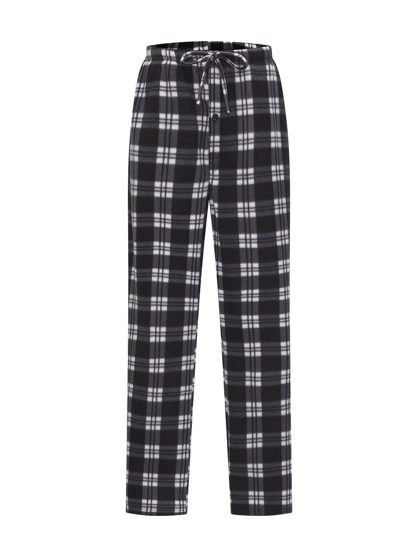 Men's Plaid Fleece Yoga Pants Active Stretch Joggers