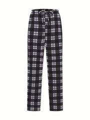 Men's Plaid Fleece Yoga Pants Active Stretch Joggers