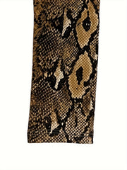  Snake Skin Print Stretch Leggings