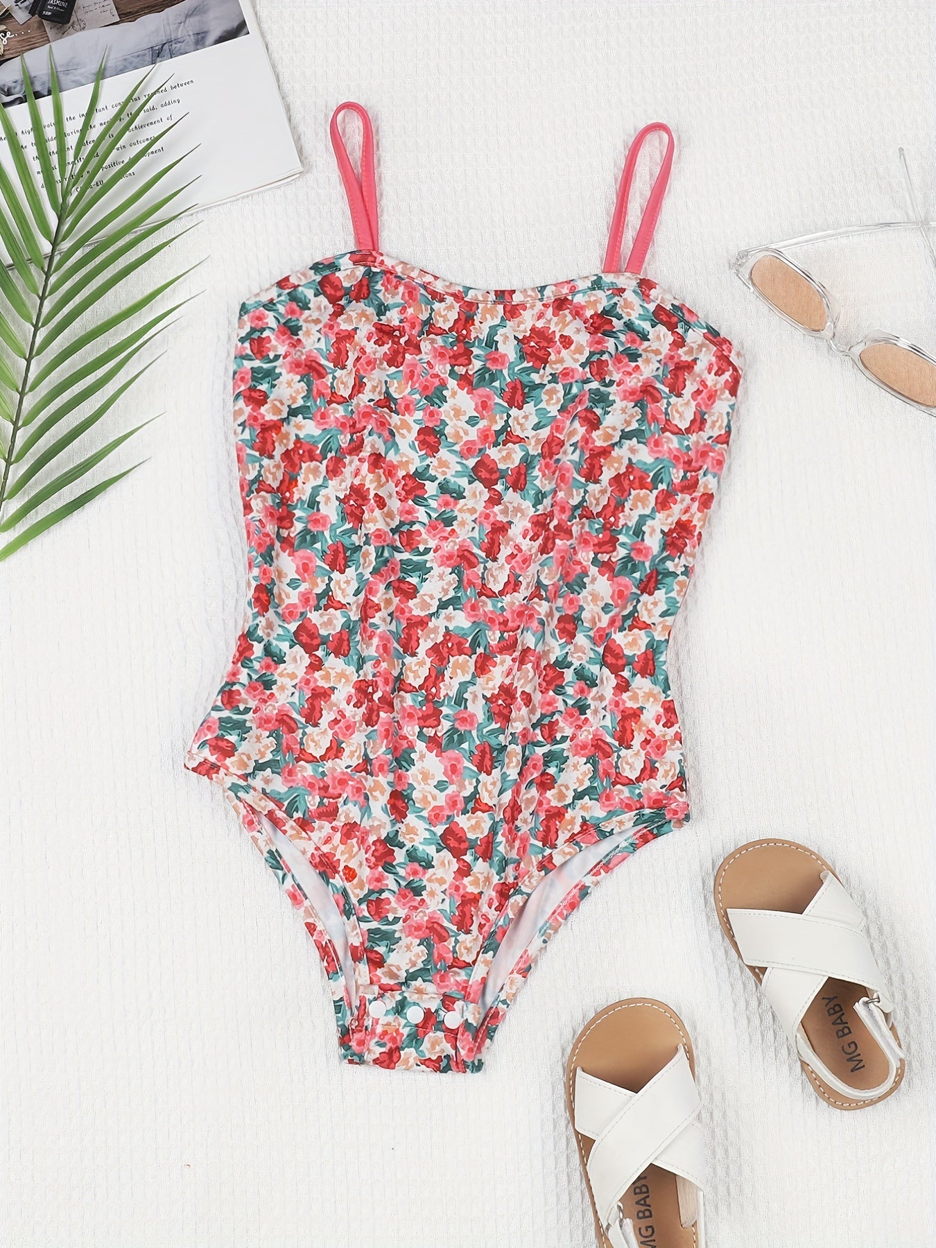 Girls Ditsy Floral Cami Jumpsuit Romper Sleeveless Bodysuit