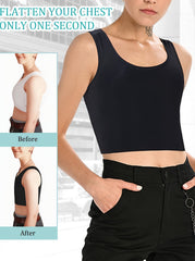 Eyelet Crop Tank Top Breathable Crew Neck Tank