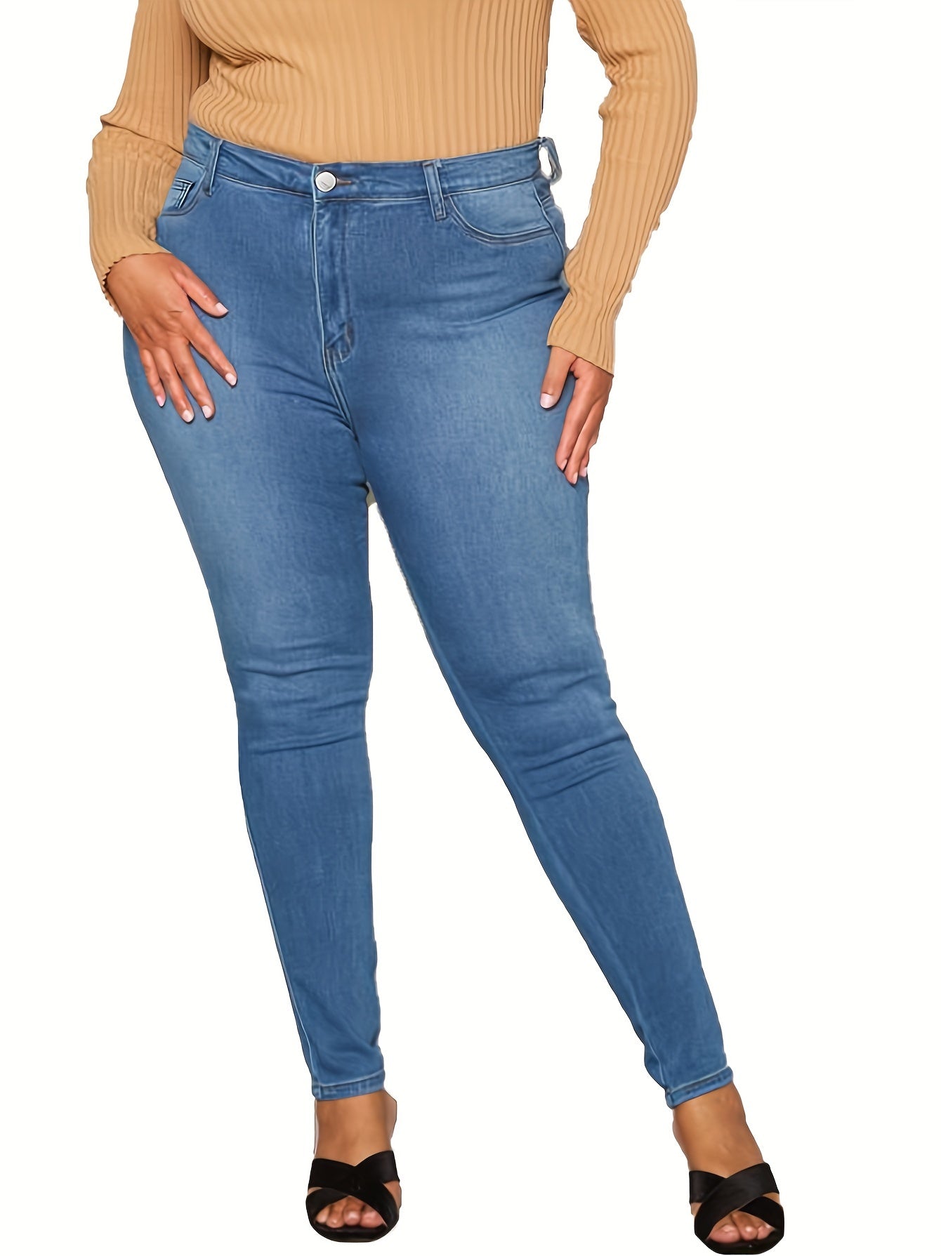  Button Fly Stretch Skinny Jeans