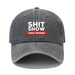 Adjustable Mens Soft Top Peaked Cap With SHIT SHOW Letter Printing