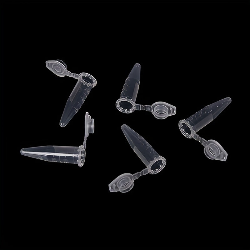 50pcs 0.5ml Clear Micro Plastic Test Tubes with Snap Caps