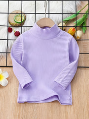 Baby Girl's Ribbed Cotton Bottoming Shirt