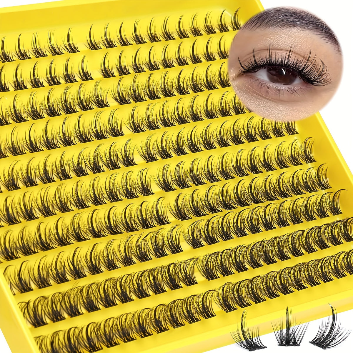 DIY Eyelash Extensions Clusters Natural False Lashes 10-16mm Individual Lashes