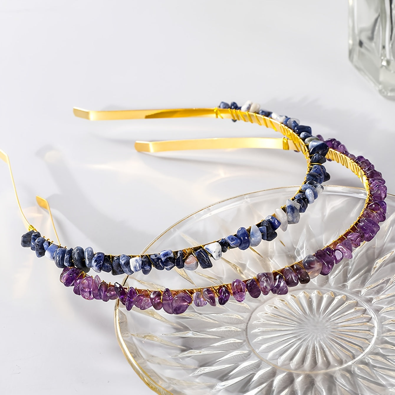 Crystal Quartz Headband Amethyst Hair Accessories Mermaid Tiara Princess Crown