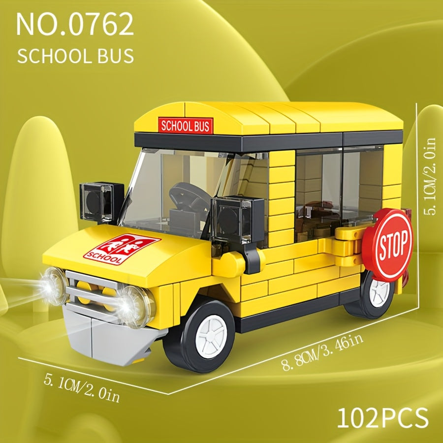 100 pcs Building Block Toy Cars, 8 Styles, Cityscape Construction Vehicles