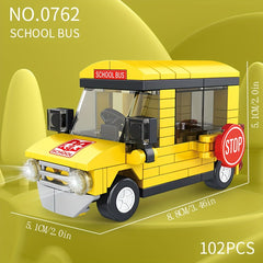 100 pcs Building Block Toy Cars, 8 Styles, Cityscape Construction Vehicles