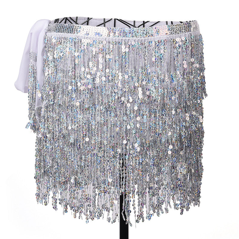 Bohemian Style Belly Dance Costume Sequin Tassel Fringe Hip Scarf Belt