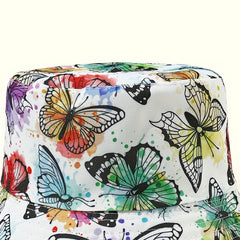 Colorful Butterfly Print Bucket Hat Reversible Cartoon Fisherman Cap
