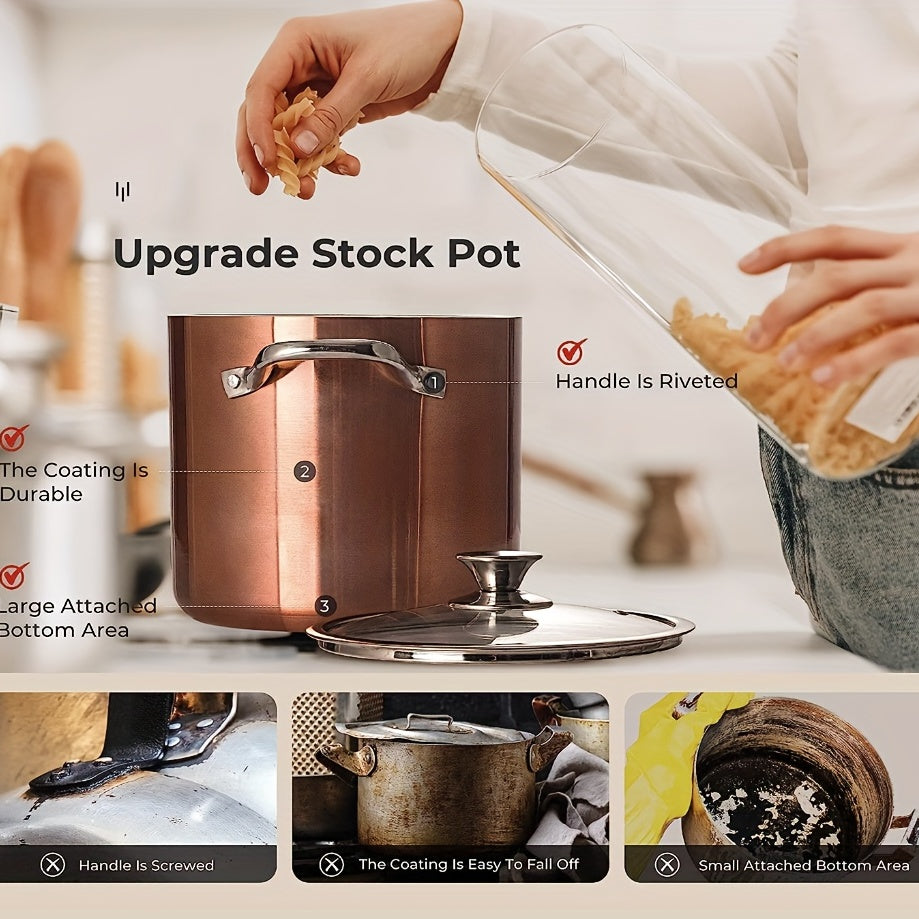 7 Qt Nonstick Soup Pasta Pot With Lid 22cm 7.08in