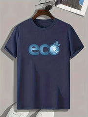 Eco Print Men's Graphic Tee Summer Casual Comfy T-shirt