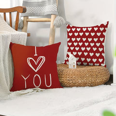 Set of 4 Linen Printed Throw Pillow Covers